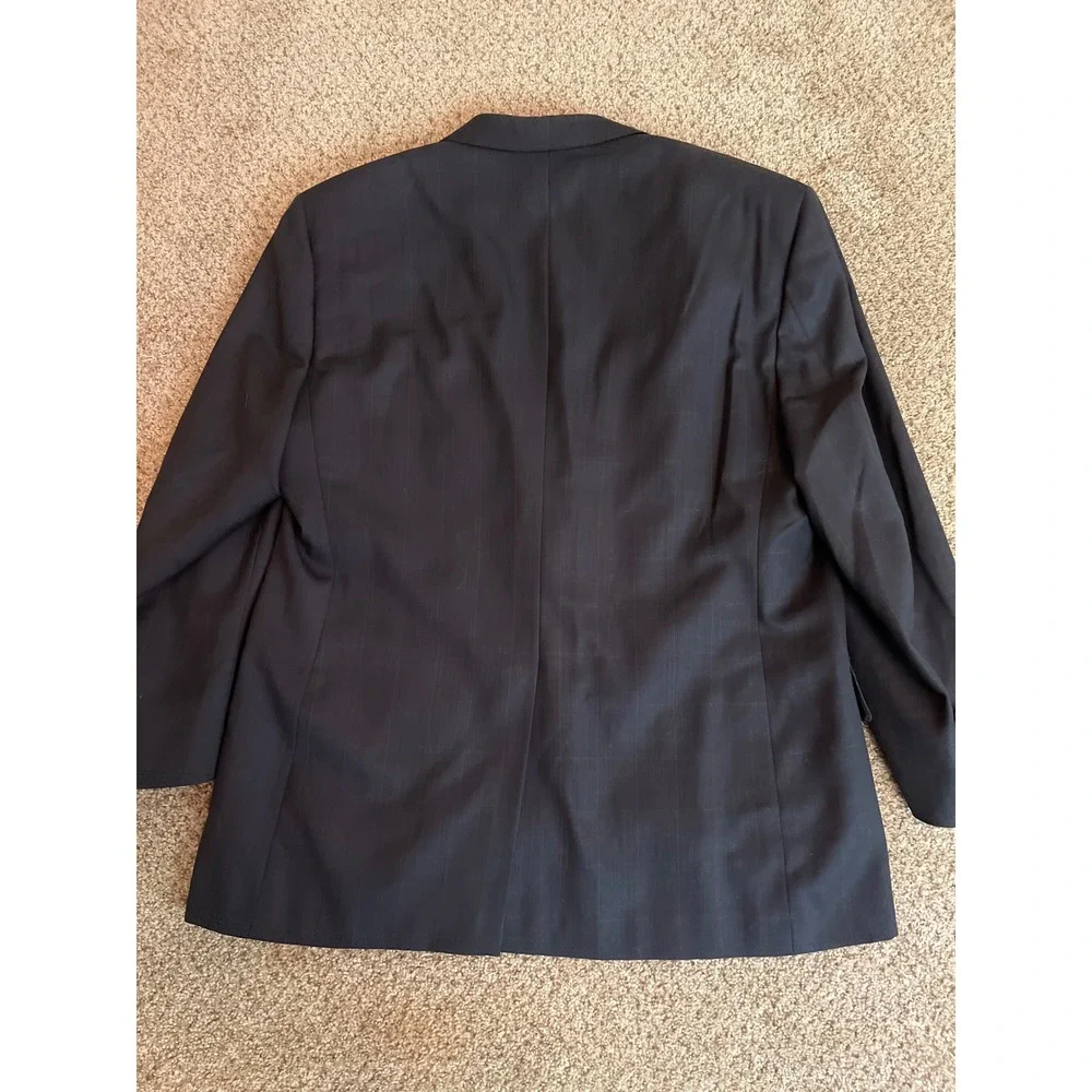 Jos A Bank Mens Blazer Jacket 48R Black Window Plaid Two Button Formal Suit Coat